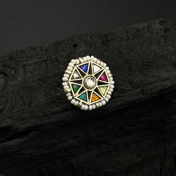 Navratan Moti Nose Pin